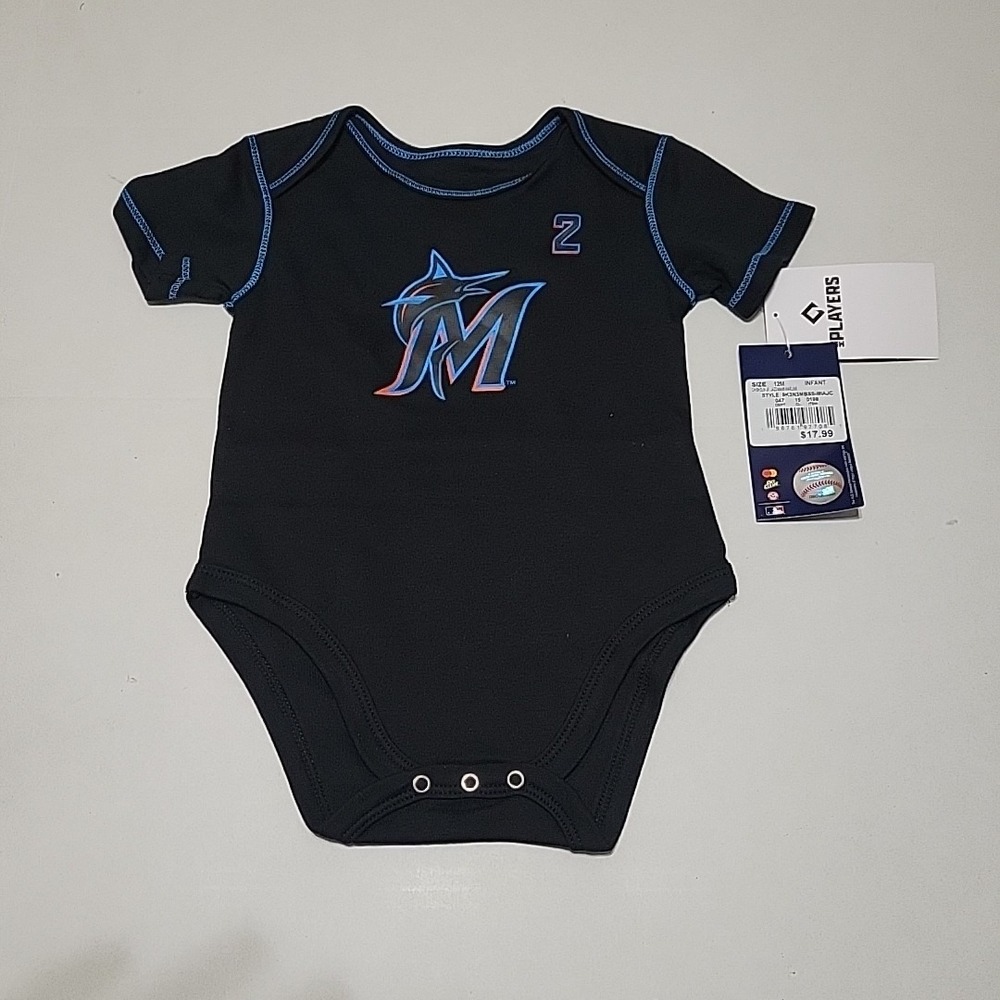 Infant Miami Marlins Jazz Chisholm Jr One Piece Outfit 12 Month NEW